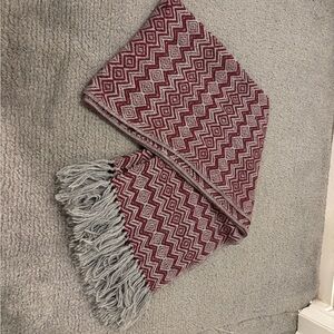 Red and Gray Chevron Scarf